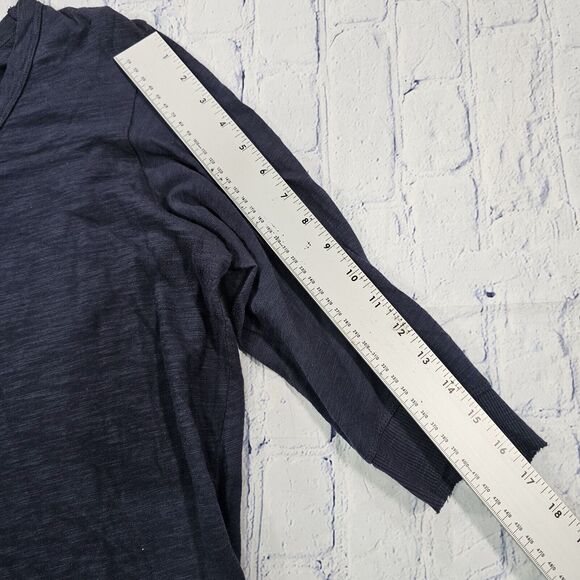 Wilt USA Shrunken Crew 3/4 Sleeve Mock Layer Tee Shirt Navy Blue WOMENS SIZE XS - Picture 3 of 12